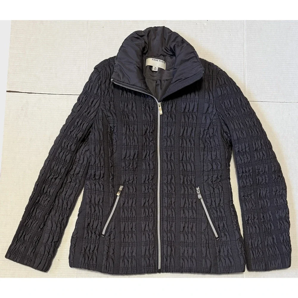 ANNE KLEIN Briana - Women's Smoke (Dark Gray) Scrunchy‎ Jacket - Size Small